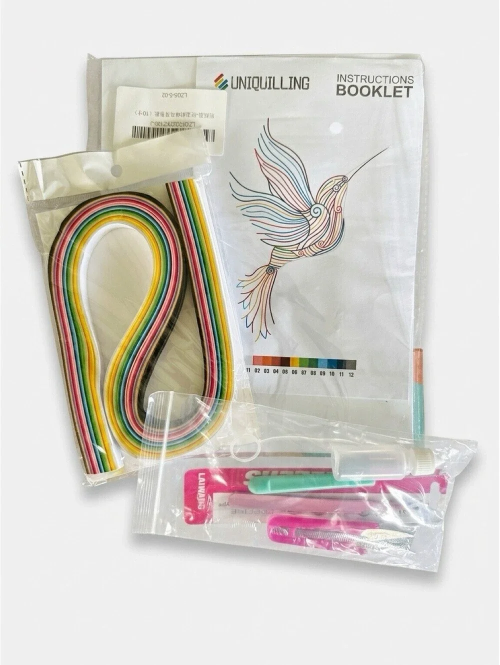 Uniquilling Hummingbird Paper Quilling Filigree Painting Kit Tools 8x10